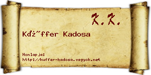 Küffer Kadosa névjegykártya