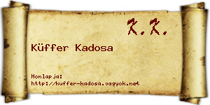 Küffer Kadosa névjegykártya